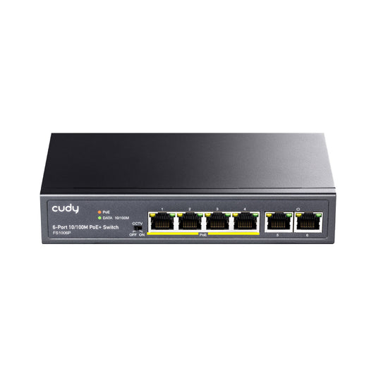 6 ports PSE 10/100 M x RJ-45 avec 4 ports POE Switch de bureau non géré