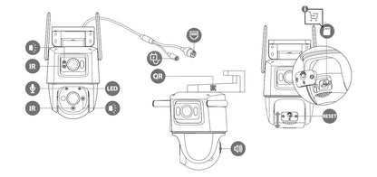 IMOU Dual Lens Outdoor Camera PT Camera Home Security IP Camera AI Human & Vehicle Detection Surveillance Camera 10 MP