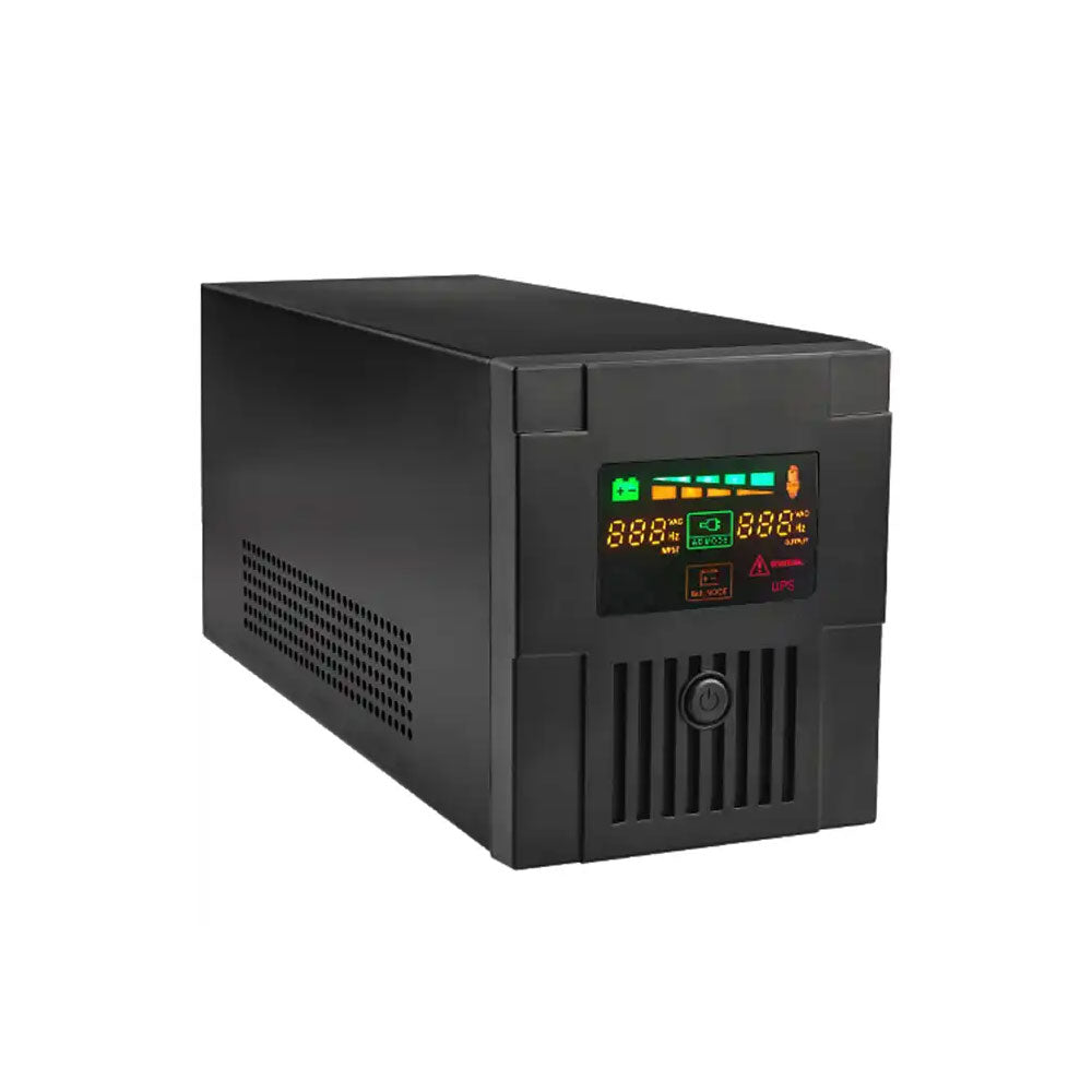 3 000 VA/ 1 800 W 12 V/9 Ah*4, LCD 230 V CA, 50 Hz.