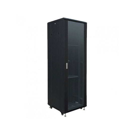 ARMOIRE RACK 42U 60X80 DÉMONTÉE AVEC PORTE EN VERRE ET PORTE ARRIÈRE EN MÉTAL