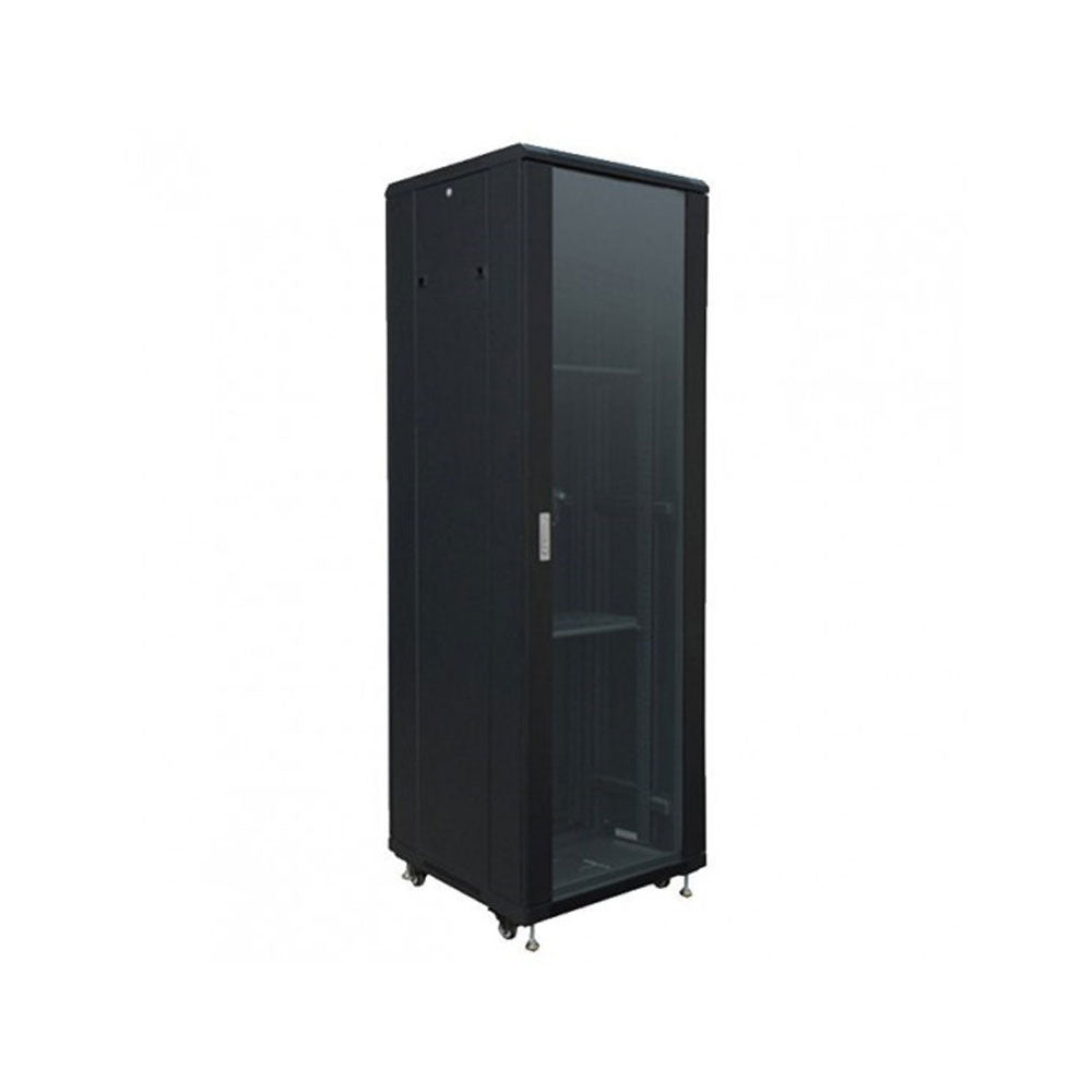 ARMOIRE RACK 42U 60X60 DÉMONTÉE AVEC PORTE EN VERRE ET PORTE ARRIÈRE EN MÉTAL