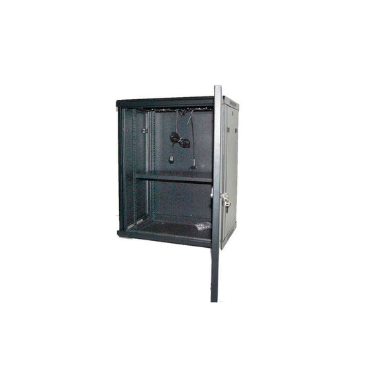 ARMOIRE RACK 12U 60X60 DEMONTEE AVEC THERMOSTAT 2 VENTILATEURS 1 PLATEAU