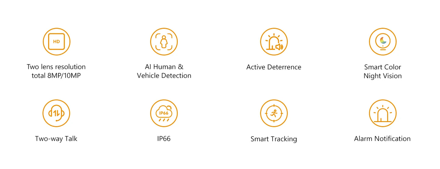 IMOU Dual Lens Outdoor Camera PT Camera Home Security IP Camera AI Human & Vehicle Detection Surveillance Camera 10 MP