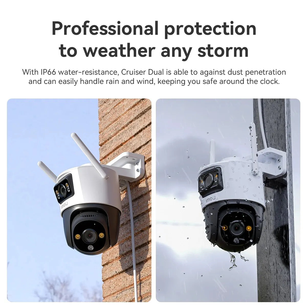 IMOU Dual Lens Outdoor Camera PT Camera Home Security IP Camera AI Human & Vehicle Detection Surveillance Camera 10 MP