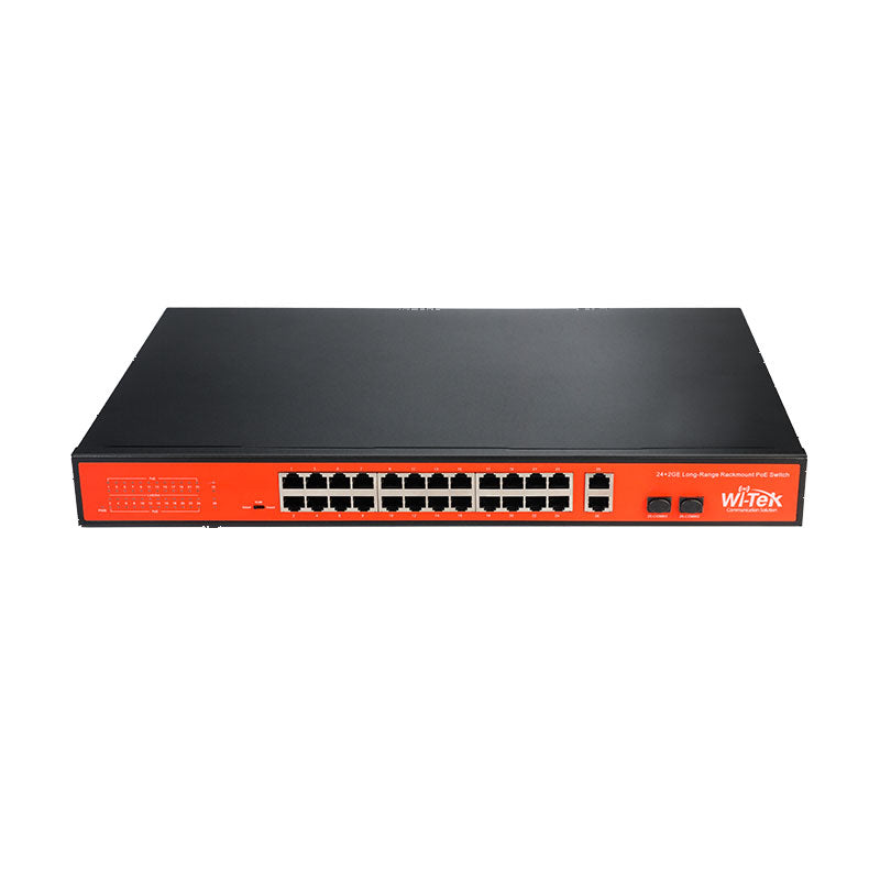 Commutateur PoE longue portée 24FE + 1G + 1 ports SFP combinés 250M avec 24 ports PoE