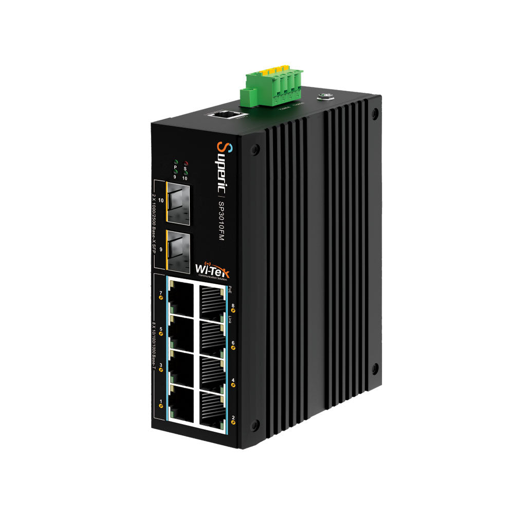 commutateur PoE industriel géré intelligent facile de liaison montante de fibre de 8GE+2*2.5G SFP