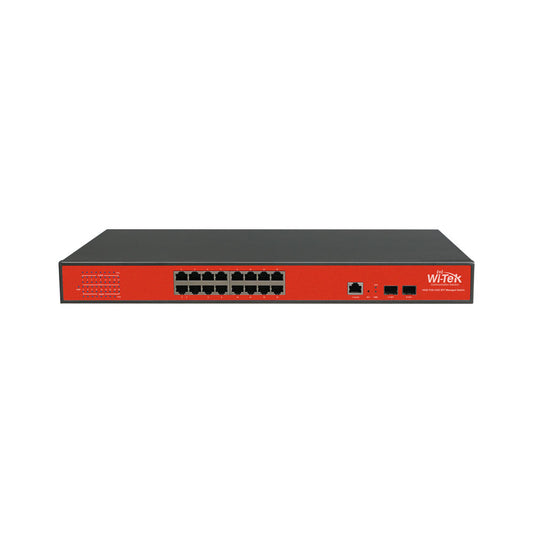 Liaison montante 16GE+2SFP Commutateur PoE géré Full Giga 802 3a/at L2 avec 16 ports PoE