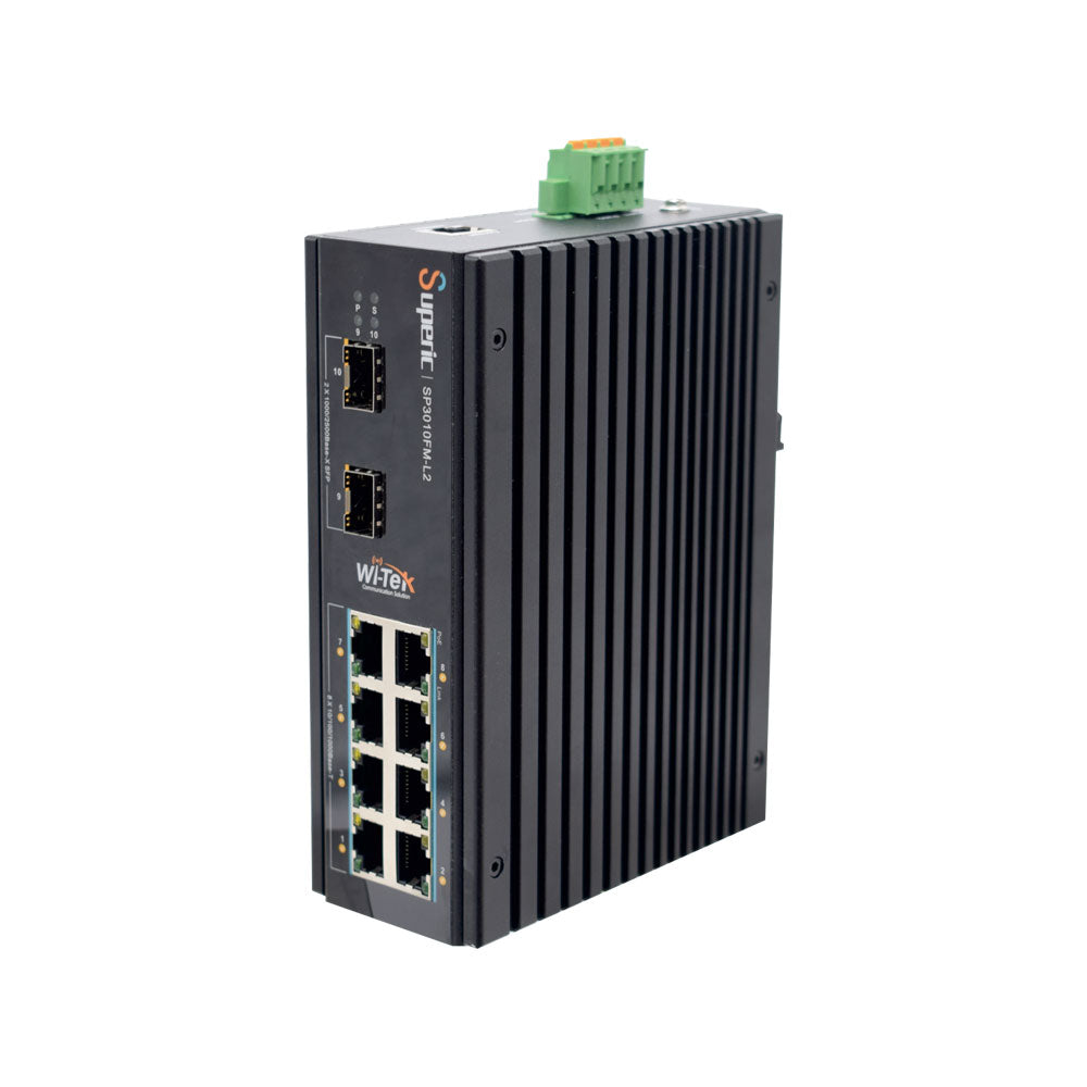 Commutateur PoE industriel géré par L2 de liaison montante de fibre de 8GE+2*2.5G SFP avec PoE 8 ports