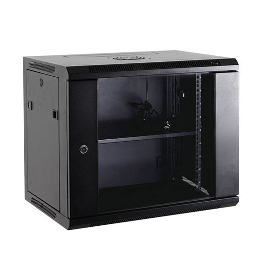 ARMOIRE RACK 19''-9U. SUPPORT MURAL.100.IP20. 450MM. NOIR''