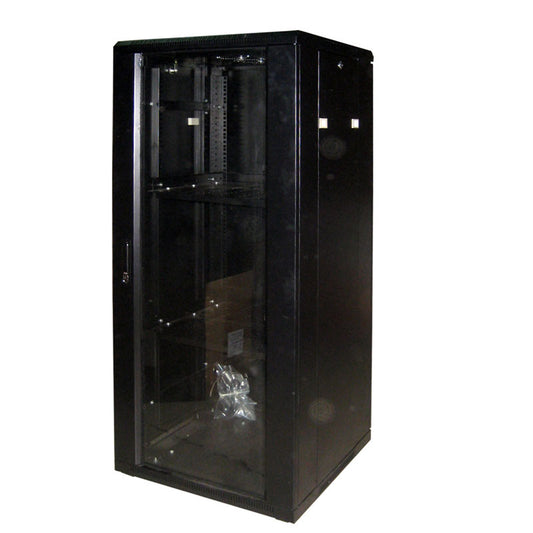 ARMOIRE RACK 27U AVEC VENTILATEUR 600*600CM COULEUR NOIRE